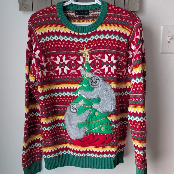 Blizzard Bay Sweaters - Blizzard Bay Red Festive Sloth Sweater